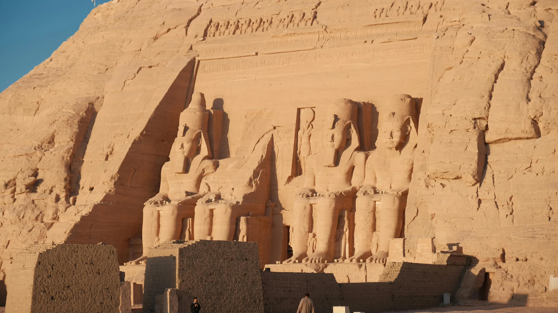 Aswan, Egypt - Stunning view of the abu simbel temples showcasing ancient egyptian architecture and sculptures.