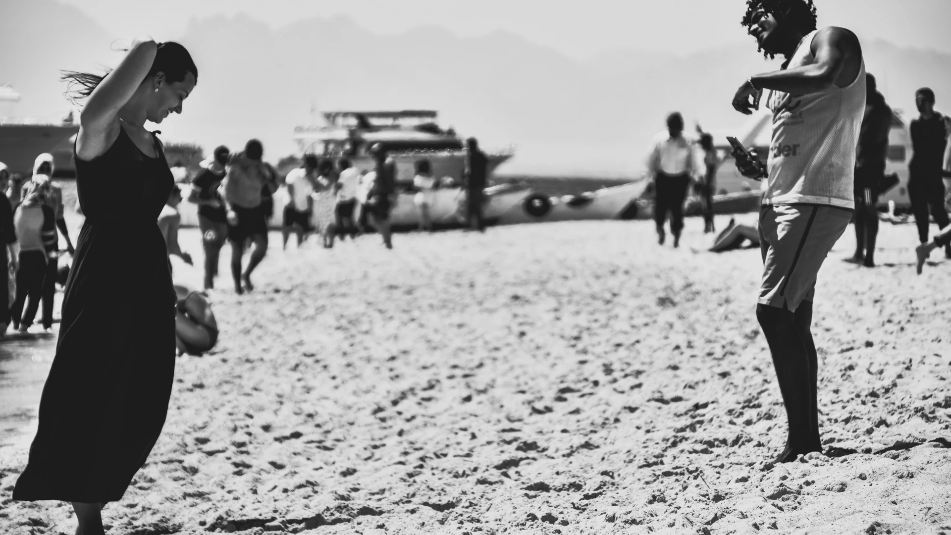Hurghada, Egypt - Carefree couple enjoys the beach in hurghada, egypt.