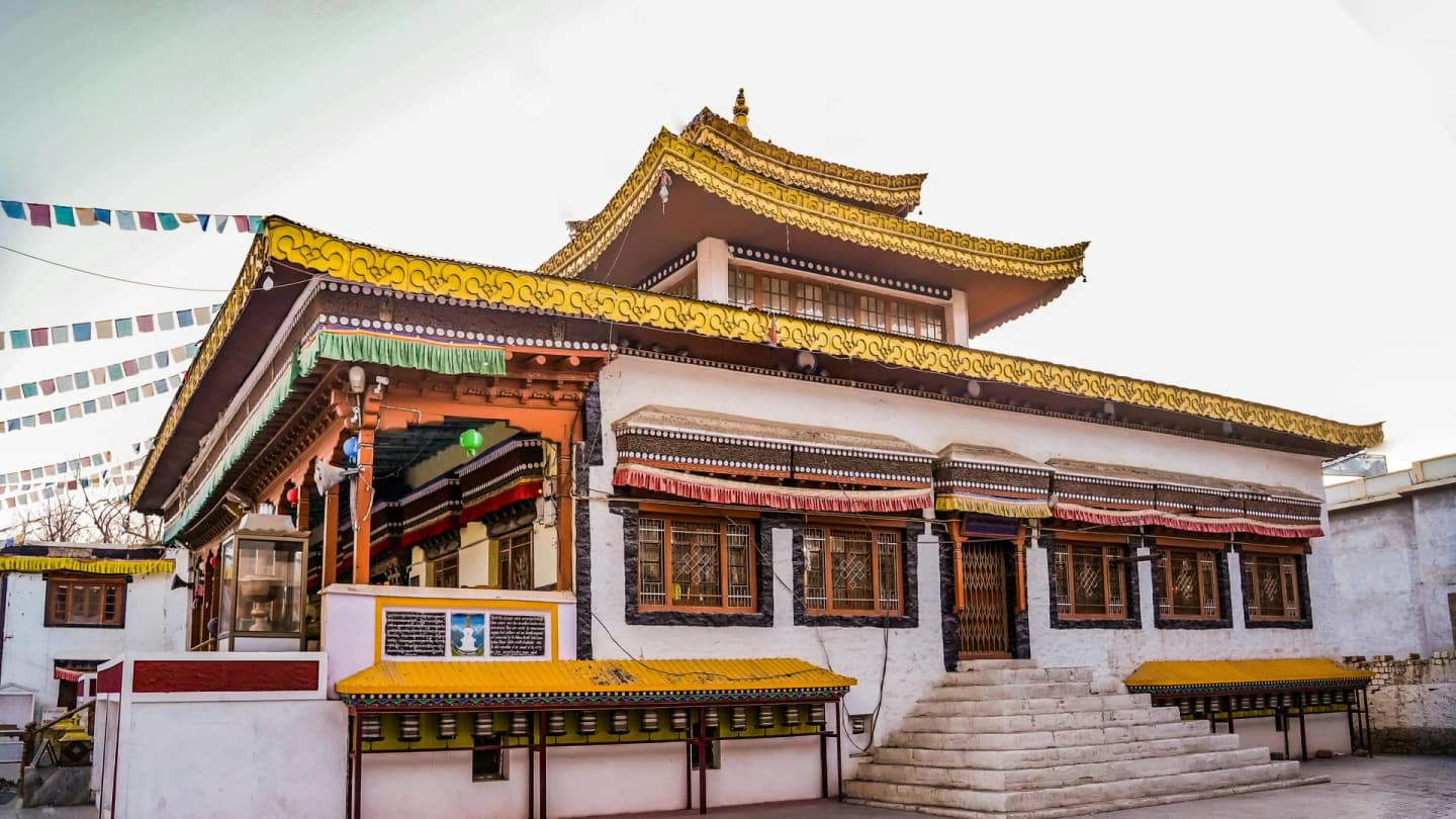 Soma Bay, Egypt - Stunning view of gompa soma monastery showcasing intricate traditional buddhist architecture in ladakh, india.